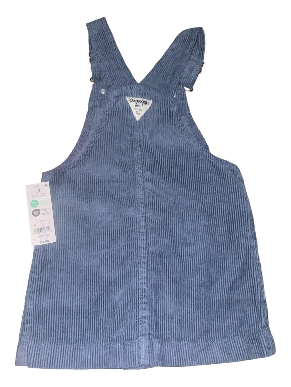 OshKosh B'gosh Blue Corduroy Kids Overall Dress NWT